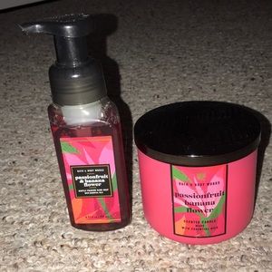 3 wick candle and foaming soap